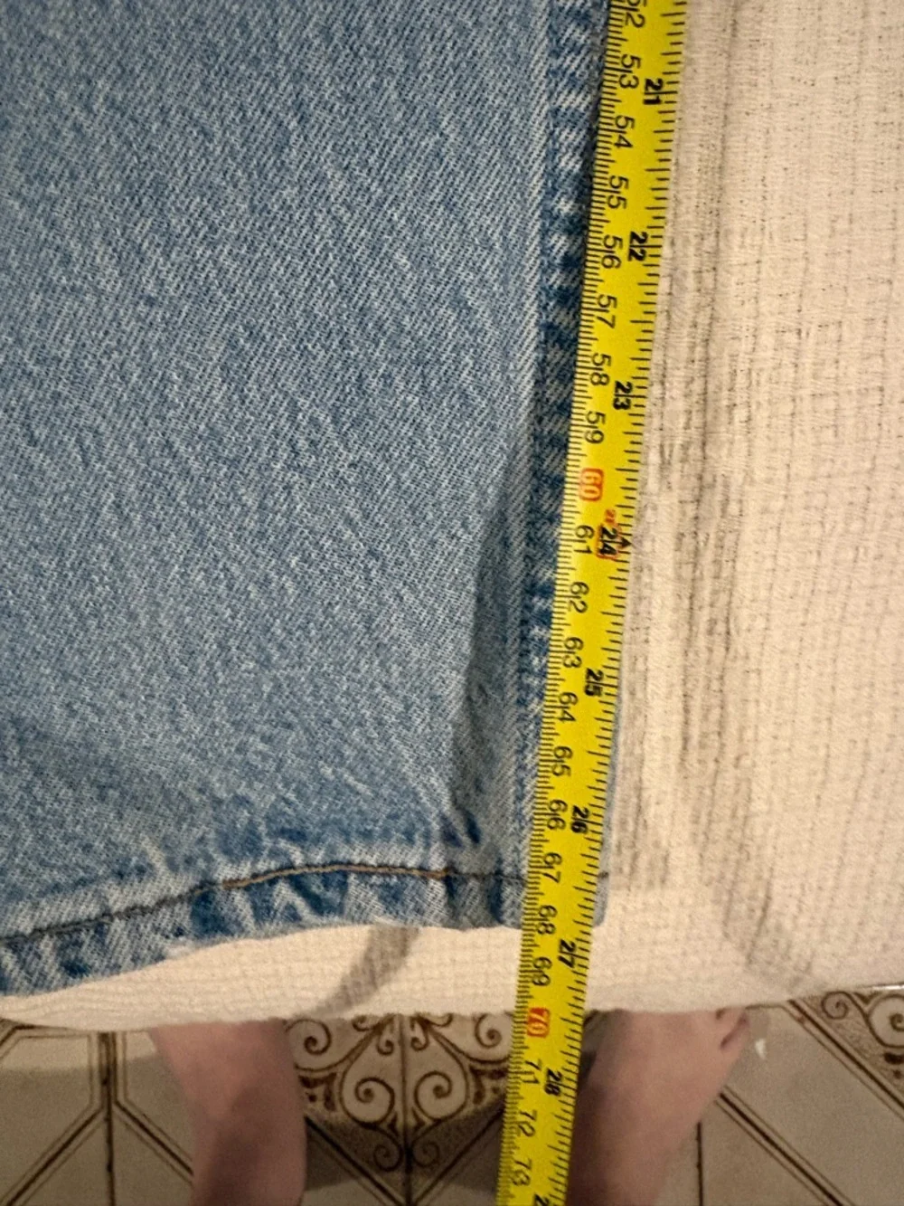 Vintage Levis 501 Jeans Demin Button Fly Light Wash 28x27 Straight Leg Made USA